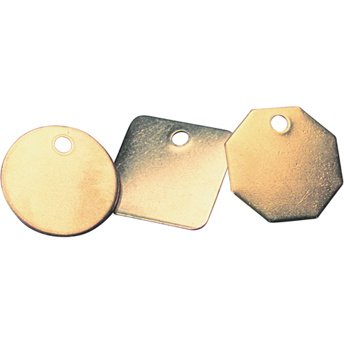 Blank Tags, Brass, 1.25" dia Les Fournitures Industrielles Méga