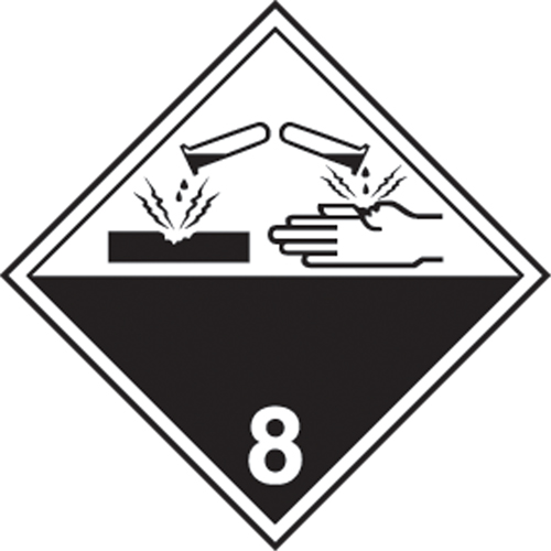 &eacute;tiquettes d'exp&eacute;dition TMD, Classe 8, Corrosifs, Papier Les Fournitures Industrielles Méga
