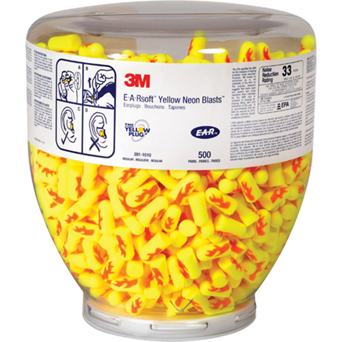 Bouchons d'oreilles E-A-RSoft Yellow Neon, Vrac - Contenant Les Fournitures Industrielles Méga