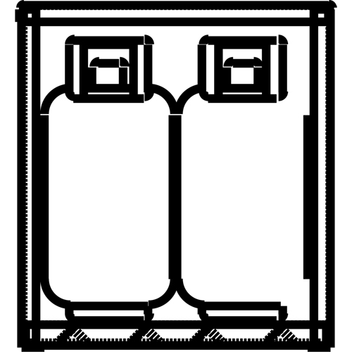 Aluminum LPG Cylinder Locker Storage, 4 Cylinder Capacity, 30" W x 32" D x 33-1/2" H, Silver Les Fournitures Industrielles Méga