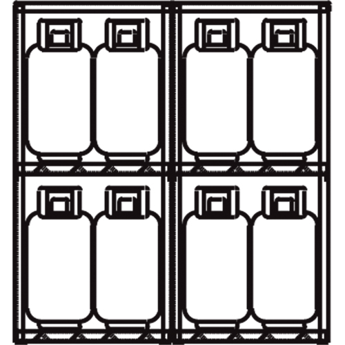 Armoires en aluminium pour bouteilles GPL, nbre de bouteilles: 16, 60" , 32" , 65" , Argent Les Fournitures Industrielles Méga