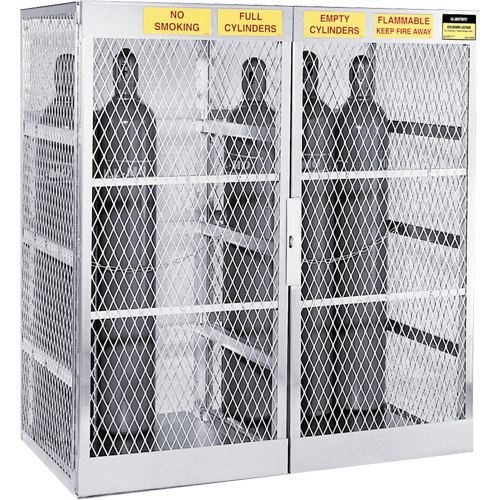 Armoires en aluminium pour bouteilles GPL, nbre de bouteilles: 20, 60" , 32" , 65" , Argent Les Fournitures Industrielles Méga