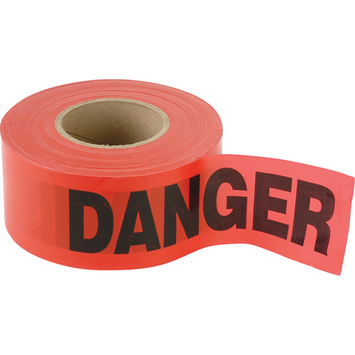Petits rubans standards pour barricades, Anglais, 3" la x 300' lo, 2 mils, Noir/rouge Les Fournitures Industrielles Méga