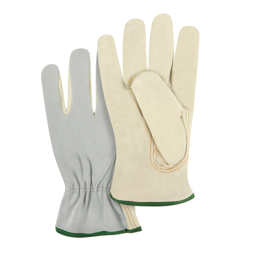 Gants de conducteur &agrave; dos fendu, Moyen, Paume en Cuir fleur de vache Les Fournitures Industrielles Méga