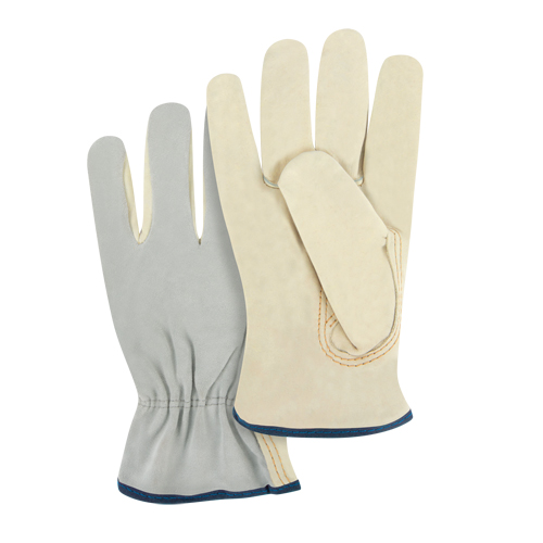Gants de conducteur &agrave; dos fendu, T-Grand, Paume en Cuir fleur de vache Les Fournitures Industrielles Méga