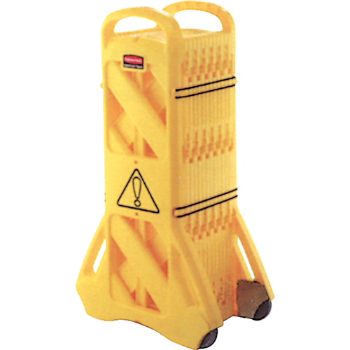 Portable Mobile Barriers, 13' L, Plastic, Yellow Les Fournitures Industrielles Méga