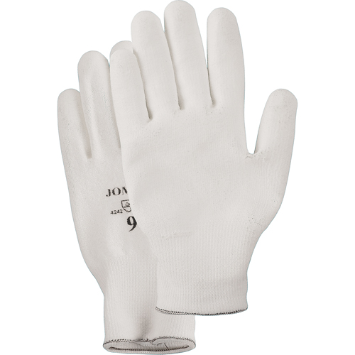 Gants enduit &agrave; paume tricot&eacute;e blanc, Taille Petit/7, Rev&ecirc;tement Polyur&eacute;thane, Enveloppe en PEHP, EN 388 niveau 2 Les Fournitures Industrielles Méga