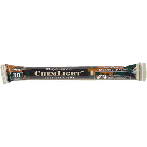 B&acirc;tons de s&eacute;curit&eacute; luminescents Cyalume 6", Blanc, Dur&eacute;e 30 min Les Fournitures Industrielles Méga