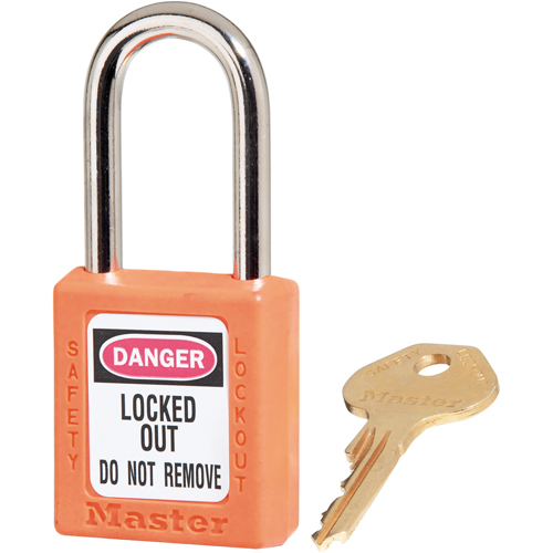 410 Zenex Safety Padlock, Orange, Keyed Different, Thermoplastic, 1-1/2" Width Les Fournitures Industrielles Méga