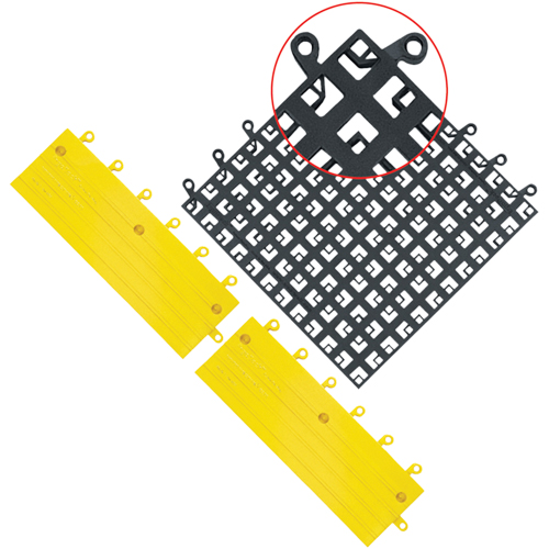 ErgoDeck&reg; Mat No. 560, PVC, 1-1/2' W x 1-1/2' L, 7/8" Thick, Black Les Fournitures Industrielles Méga