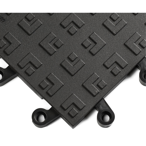 ErgoDeck&reg; Ergonomic Flooring System No. 562, PVC, 1-1/2' W x 1-1/2' L, 7/8" Thick, Black Les Fournitures Industrielles Méga