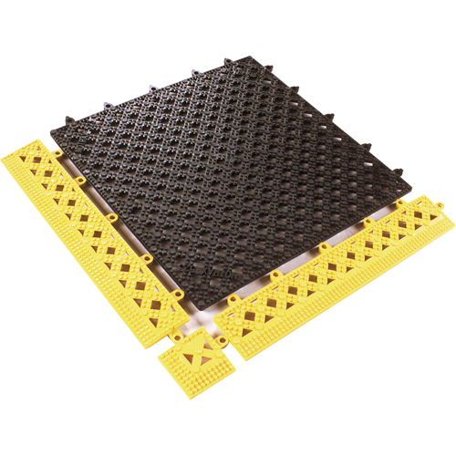 Modular Lok-Tyle No. 523 - Tile, Vinyl, 1' W x 1' L, 9/16" Thick, Black Les Fournitures Industrielles Méga