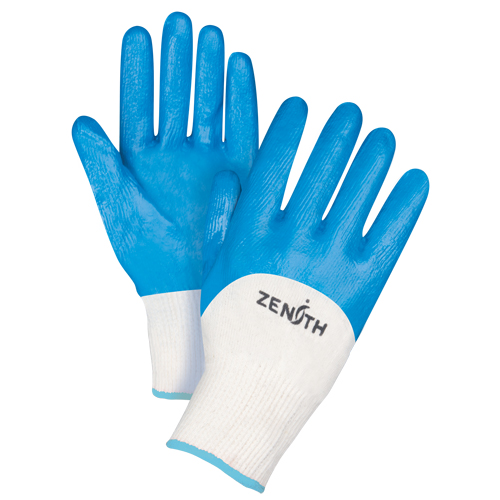Gants enduits et tricot&eacute;s sans coutures de poids moyen, 10/T-Grand, R&ecirc;vetement Nitrile, Calibre 13, Enveloppe en Coton Les Fournitures Industrielles Méga