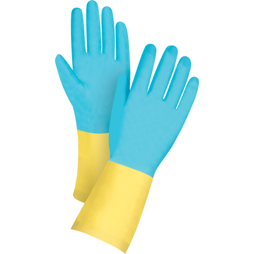 Gants tremp&eacute;s r&eacute;sistants aux produits chimiques, Taille 7, 12" lo, N&eacute;opr&egrave;ne, Doublure en Ouat&eacute;e, 20 mils Les Fournitures Industrielles Méga