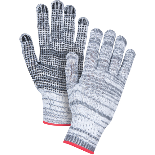 Gants tricot&eacute;s &agrave; pois, Poly/coton, Un c&ocirc;t&eacute;, Calibre 7, Grand Les Fournitures Industrielles Méga