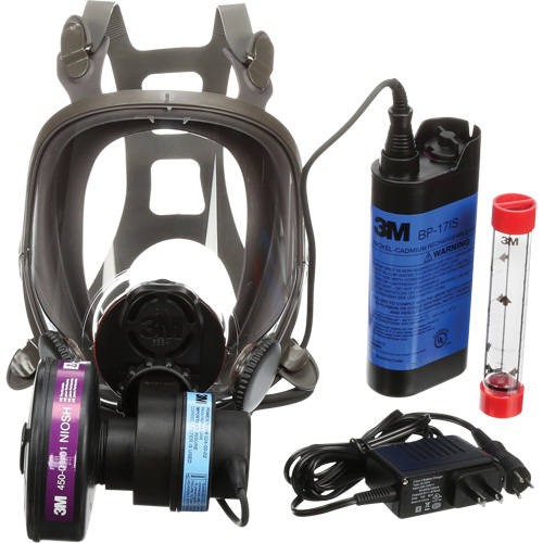 Appareils de protection respiratoire (APR) &agrave; &eacute;puration d'air motoris&eacute; port&eacute;s sur le visage Powerflow, Respirateur &agrave; masque, Pile NiCd Les Fournitures Industrielles Méga