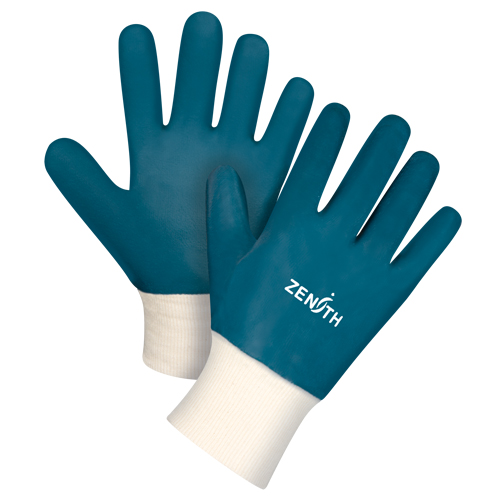Heavyweight Knit Wrist Gloves, 9/Large, Nitrile Coating, Cotton Shell Les Fournitures Industrielles Méga