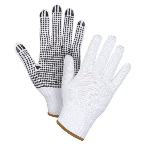 Gants tricot&eacute;s &agrave; pois, Poly/coton, Un c&ocirc;t&eacute;, Calibre 7, Grand Les Fournitures Industrielles Méga