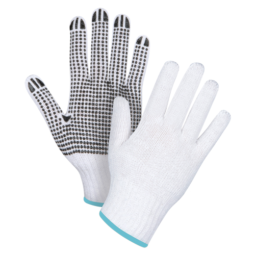 Gants tricot&eacute;s &agrave; pois, Poly/coton, Un c&ocirc;t&eacute;, Calibre 7, T-Grand Les Fournitures Industrielles Méga
