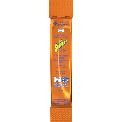 Sqwincher&reg; Boisson de r&eacute;hydratation ZERO Qwik Stik, Poudre, Orange Les Fournitures Industrielles Méga