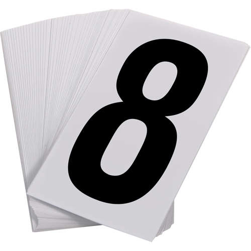 Num&eacute;ros autocollants, 8, 3-1/2" h, Noir sur blanc Les Fournitures Industrielles Méga