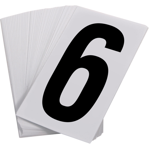 Pressure Sensitive Numbering, 6, 3-1/2" H, Black on White Les Fournitures Industrielles Méga