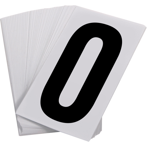 Num&eacute;ros autocollants, 0, 3-1/2" h, Noir sur blanc Les Fournitures Industrielles Méga