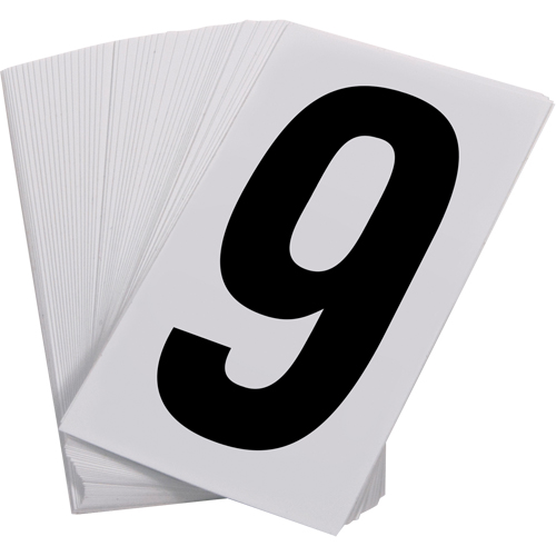 Num&eacute;ros autocollants, 9, 3-1/2" h, Noir sur blanc Les Fournitures Industrielles Méga