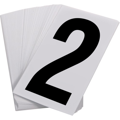Num&eacute;ros autocollants, 2, 3-1/2" h, Noir sur blanc Les Fournitures Industrielles Méga