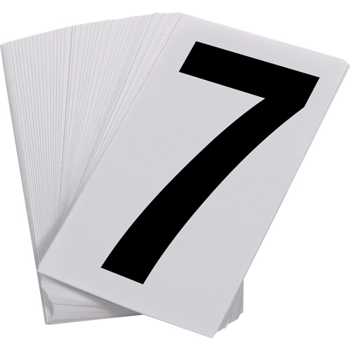 Num&eacute;ros autocollants, 7, 3-1/2" h, Noir sur blanc Les Fournitures Industrielles Méga