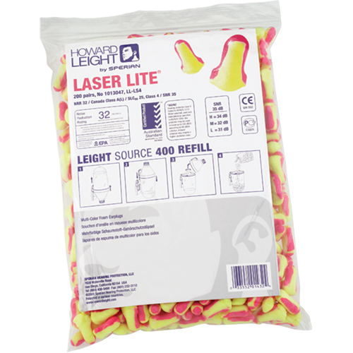 Howard Leight Laser Lite&reg; Single-Use Earplugs, Bulk - Polybag Les Fournitures Industrielles Méga
