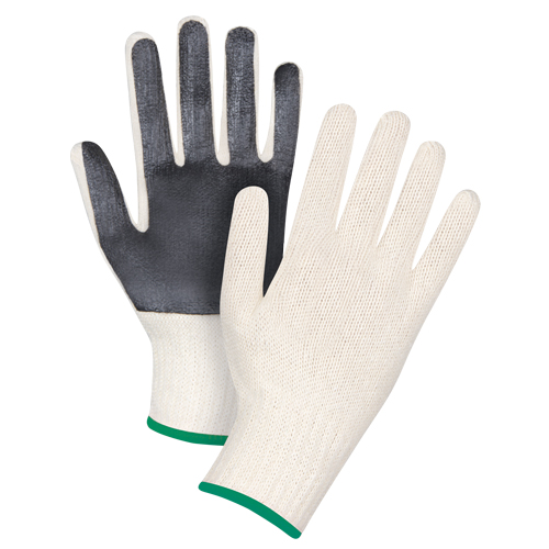 Gants en tricot &agrave; paume enduite, Poly/coton, Un c&ocirc;t&eacute;, Calibre 7, Moyen Les Fournitures Industrielles Méga