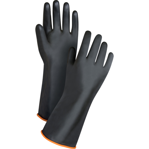 Gants de poids lourd pour la manipulation de produits chimiques, Taille Grand/9, 14" lo, Latex de caoutchouc, 30 mils Les Fournitures Industrielles Méga