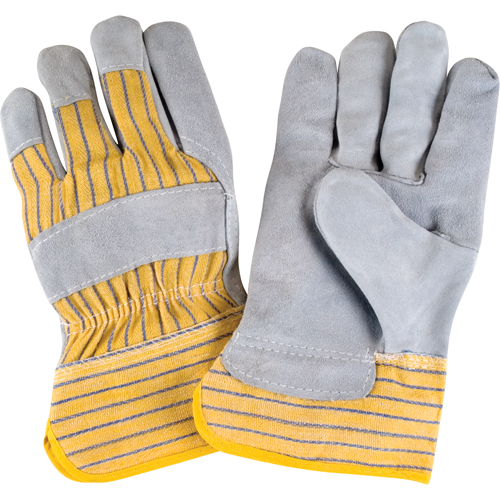 Gants d'ajusteur rugueux de premi&egrave;re qualit&eacute;, Grand, Paume en Cuir de vache refendu, Doublure en Coton Les Fournitures Industrielles Méga
