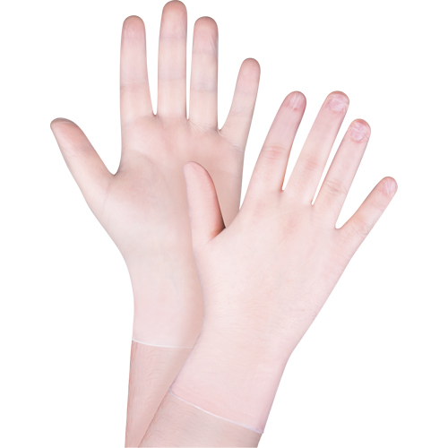 Gants jetables, Grand, Vinyle, 4,5 mils, Sans poudre, Transparent, Classe 2 Les Fournitures Industrielles Méga