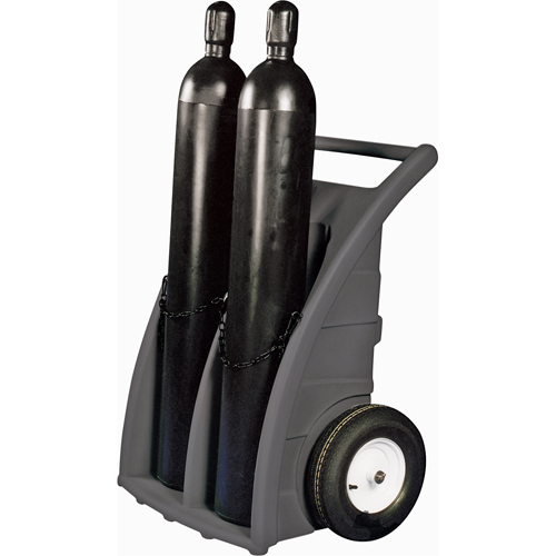 Dual-Cylinder Dollies, Rubber Wheels, 23" W x 12"L Base, 500 lbs. Les Fournitures Industrielles Méga