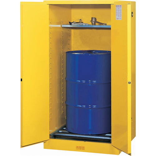 Armoires Sure-Grip EX pour entreposage de barils &agrave; la verticale, Capacit&eacute; de 55 gal. US, Jaune Les Fournitures Industrielles Méga