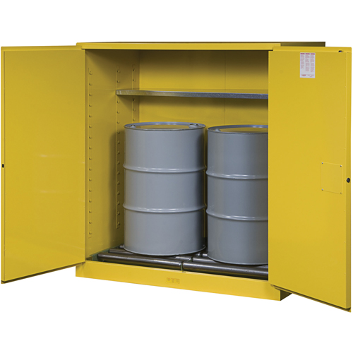 Armoires Sure-Grip EX pour entreposage de barils &agrave; la verticale, Capacit&eacute; de 110 gal. US, 2 barils, Jaune Les Fournitures Industrielles Méga