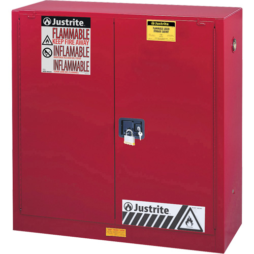 Armoire de s&eacute;curit&eacute; pour la peinture et les encres combustibles EX Sure-Grip, 40 gal., 3 tablettes Les Fournitures Industrielles Méga