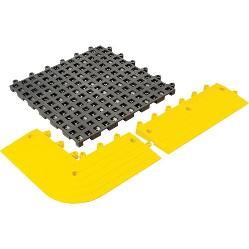 ErgoDeck&reg; General Purpose No. 564 Matting, PVC, 1-1/2' W x 1-1/2' L, 7/8" Thick, Charcoal Les Fournitures Industrielles Méga