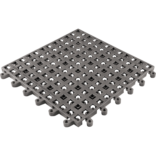 ErgoDeck&reg; General Purpose No. 564 Matting, PVC, 1-1/2' W x 1-1/2' L, 7/8" Thick, Charcoal Les Fournitures Industrielles Méga
