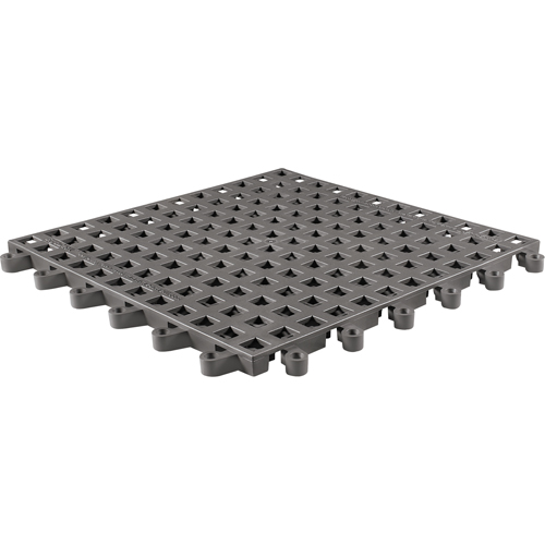 ErgoDeck&reg; General Purpose No. 564 Matting, PVC, 1-1/2' W x 1-1/2' L, 7/8" Thick, Charcoal Les Fournitures Industrielles Méga