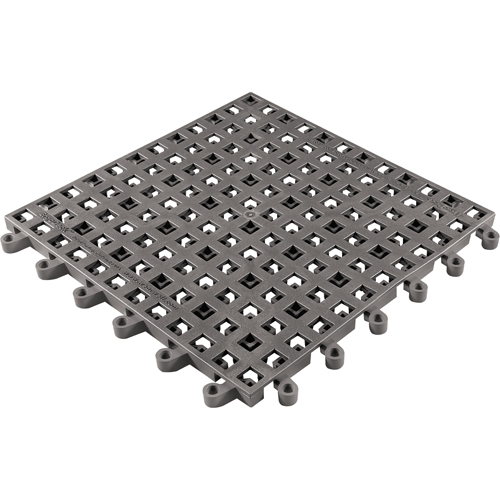 ErgoDeck&reg; General Purpose No. 564 Matting, PVC, 1-1/2' W x 1-1/2' L, 7/8" Thick, Charcoal Les Fournitures Industrielles Méga