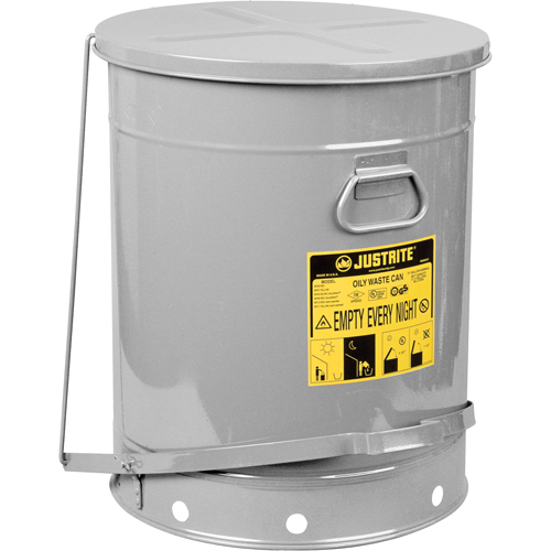 Oily Waste Cans, FM Approved/UL Listed, 21 US gal., Silver Les Fournitures Industrielles Méga