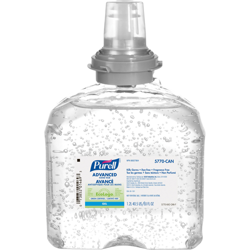 D&eacute;sinfectant pour les mains avanc&eacute; TFX, 1200 ml, Cartouche de recharge, 70 % alcool Les Fournitures Industrielles Méga