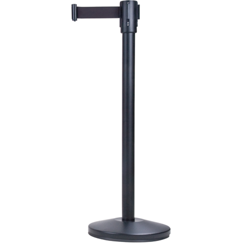 Barri&egrave;res sur pieds pour le contr&ocirc;le des foules, Acier, 35" h, Ruban Noir, Longueur du ruban 7' Les Fournitures Industrielles Méga