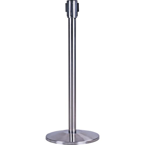 Free-Standing Crowd Control Barrier Receiver Post, 35" High, Stainless Les Fournitures Industrielles Méga
