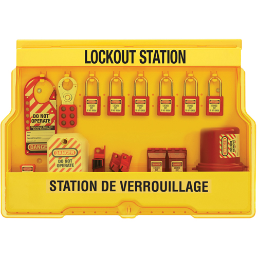Postes de verrouillage &eacute;lectrique, Cadenas Thermoplastique, Capacit&eacute; de 16, Cadenas Compris Les Fournitures Industrielles Méga