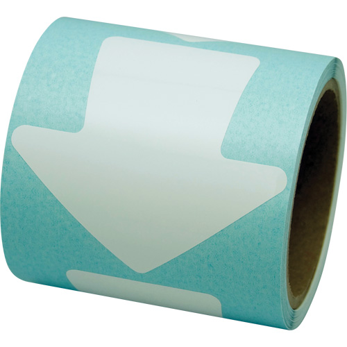 Coloured Floor Marking Decals, Arrow, 4" L x 4" W, White, Vinyl Les Fournitures Industrielles Méga