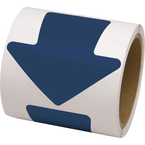 Coloured Floor Marking Decals, Arrow, 4" L x 4" W, Blue, Vinyl Les Fournitures Industrielles Méga